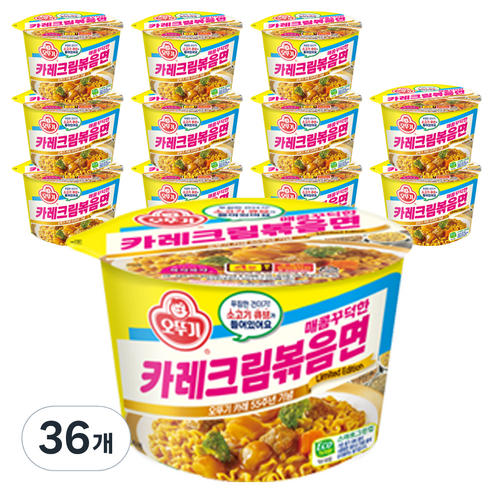 오뚜기 카레크림 볶음면 용기 120g, 36개