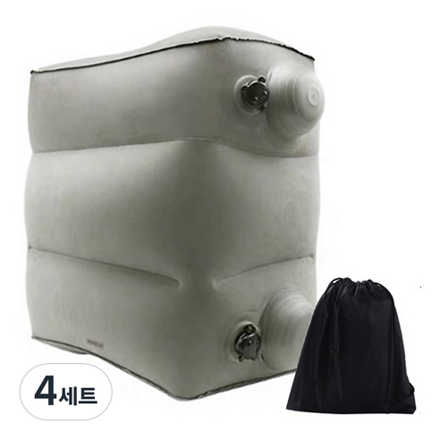 어반카 차량용 심플 다용도 에어 발쿠션 + 보관 파우치, 그레이, 4세트