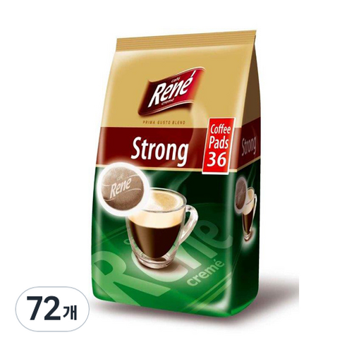 르네 에스프레소 스트롱 로스트 커피 36p, 프렌치프레스, 72개, 7g
