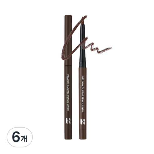 홀리카홀리카 멜로우 글라이딩 펜슬 라이너 0.3g, 02 카카오닙스, 6개