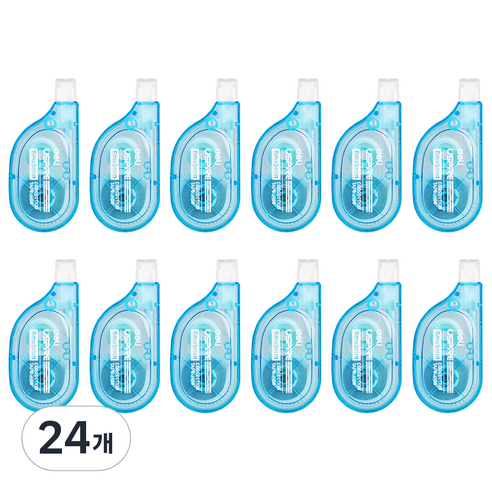 델리 미니 수정테이프 5mm x 6m EH08-BX, 투명블루, 24개