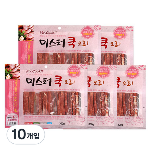 미스터쿡 강아지 간식 슬라이스 300g, 오리, 10개