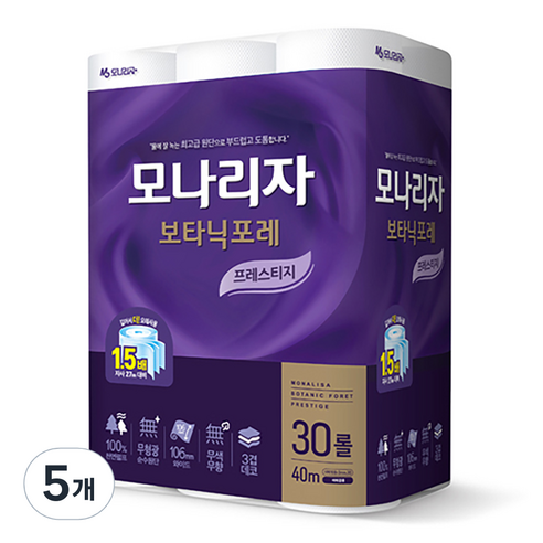 모나리자 보타닉포레 프레스티지 화장지 40m, 30롤, 5개
