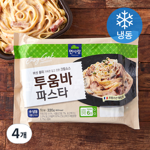면사랑 투움바 파스타 1인분 (냉동), 320g, 4개