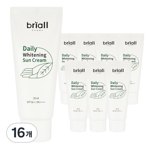 브리올옴므 남성용 데일리 화이트닝 선크림 SPF50+ PA++++, 20ml, 16개