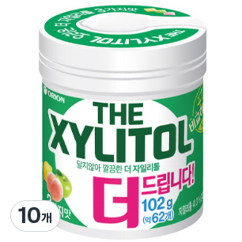 오리온 더자일리톨 츄잉껌, 102g, 10개
