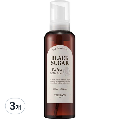 스킨푸드 블랙슈가 퍼펙트 버블폼, 3개, 200ml