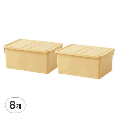 룸앤홈 국내 제조 마일드 수납 박스, 버터옐로우, 8개