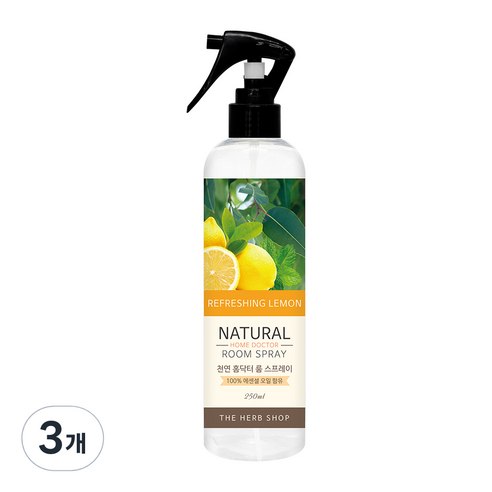 홈닥터 내추럴 룸 스프레이 리프레싱 레몬, 250ml, 3개