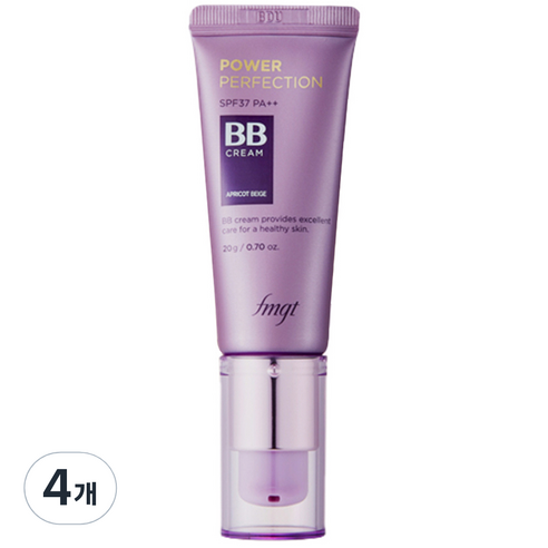 더페이스샵 fmgt 파워 퍼펙션 비비크림 SPF37 PA++, V201 에프리콧 베이지, 20g, 4개