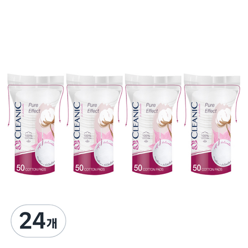 클레아닉 Pure Effect 소프트 터치 화장솜, 50개입, 24개