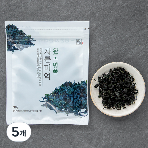 주일 완도명품 자른미역, 5개, 30g