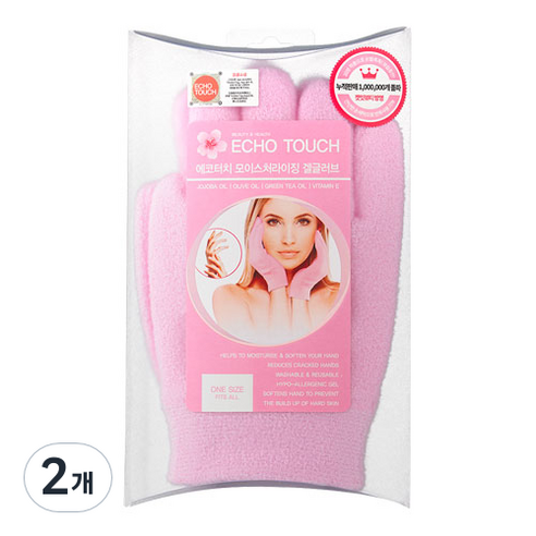 에코터치 모이스쳐라이징 겔 글로브 핑크, 2개, 250g