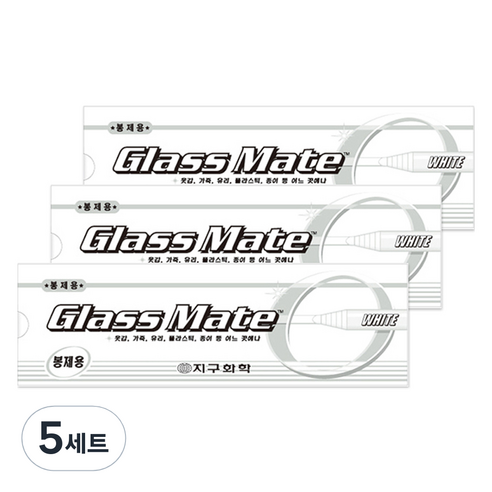 지구화학 글라스메이트 유리용 색연필 하양 3입 x 12p 세트, 5세트, 1색