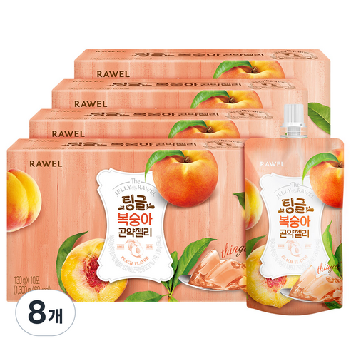 팅글 로엘 곤약젤리 복숭아맛 10포, 1.3kg, 8개