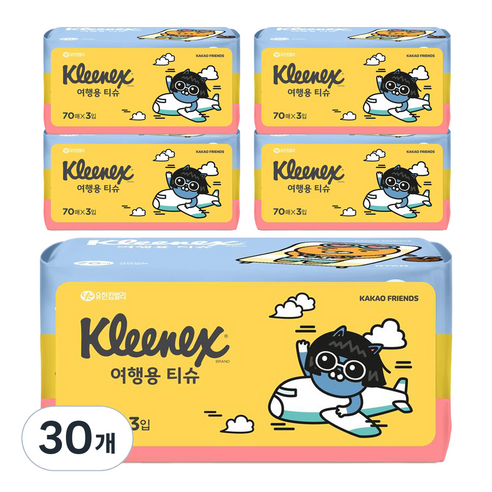 크리넥스 카카오 여행용 티슈, 210매입, 30개