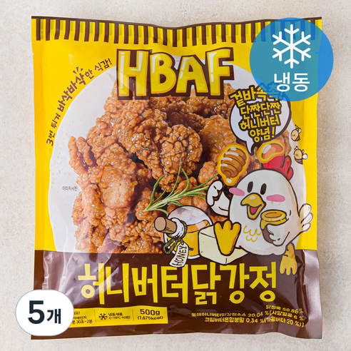 HBAF 허니버터 닭강정 (냉동), 500g, 5개