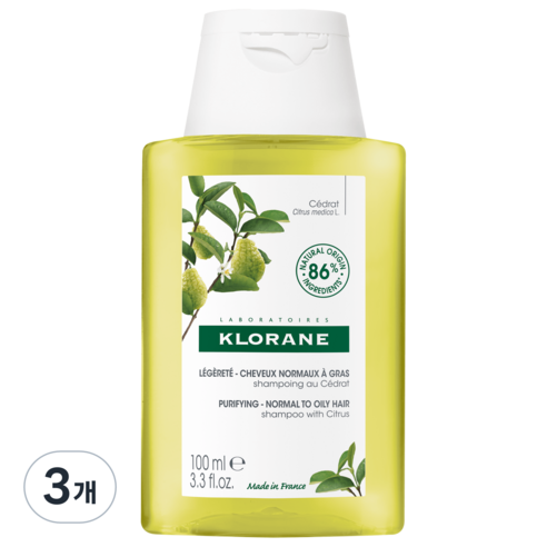 클로란 스케일링 샴푸 시트러스향, 100ml, 3개