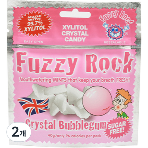 퍼지락 자일리톨 캔디 버블껌향, 40g, 2개