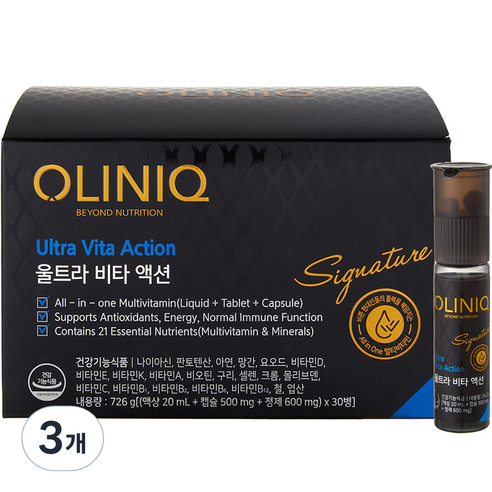 올리닉 울트라 비타액션 올인원 시그니처, 30회분, 3개