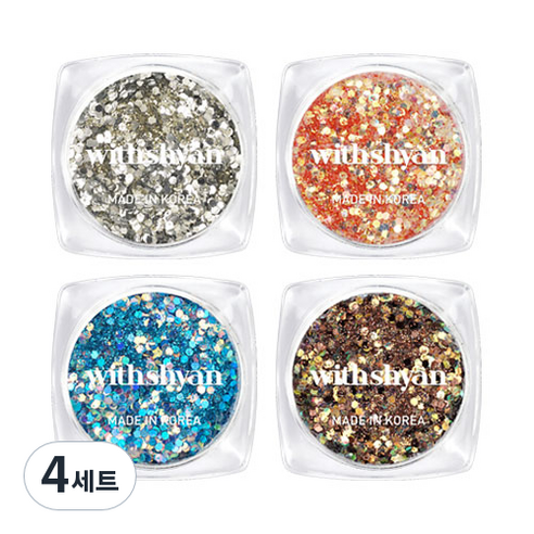 위드샨 프리미엄 쥬얼 네일글리터 4종 세트, E set, 4세트