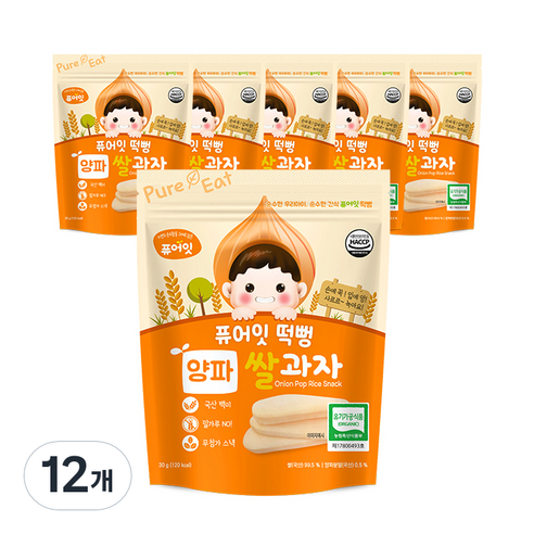 퓨어잇 떡뻥 쌀과자 30g, 양파, 12개