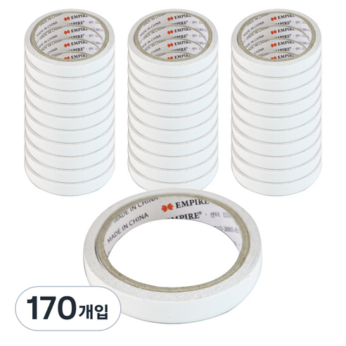엠파이어 양면테이프 15mm x 10m, 화이트, 170개입