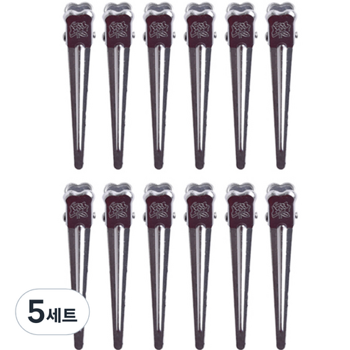 글로스앤글로우 자국없는 집게핀 소, 실버, 5세트