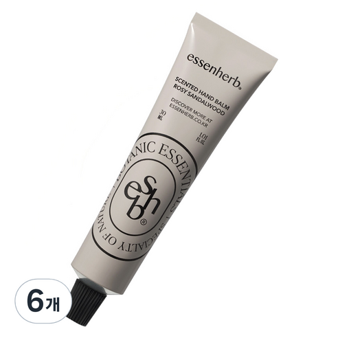 에센허브 센티드 핸드밤 로지 샌달우드 장밋빛샌달우드향, 6개, 30ml