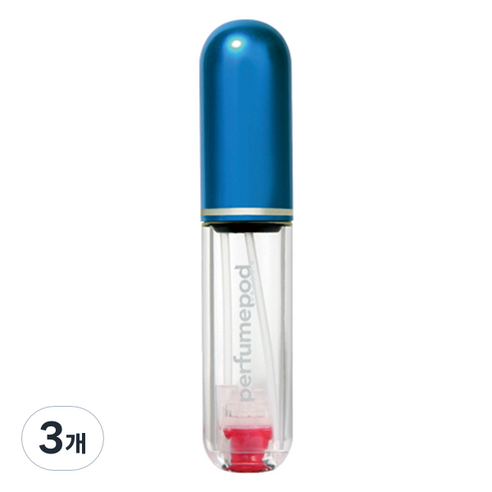 트라발로 퍼퓸팟 퓨어 펌핑식 충전 휴대용 향수공병 5ml, 블루, 3개