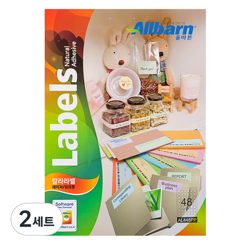 올바른 칼라라벨 연분홍 레이저 잉크젯공용 원형 AL448PP, 48칸, 200개