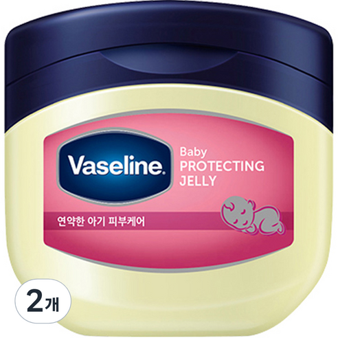 바세린 프로텍팅 젤리 베이비 바디버터 베이비 파우더향, 100ml, 2개