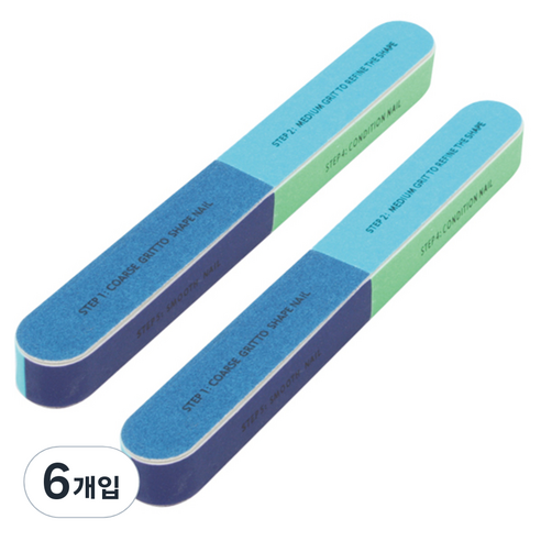 BAOL 스텝 네일파일 O-1145, 혼합 색상, 6개