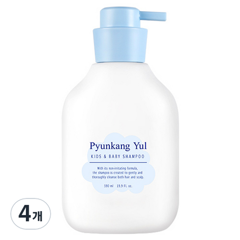 편강율 키즈 앤 베이비 샴푸 베이비파우더향, 590ml, 4개