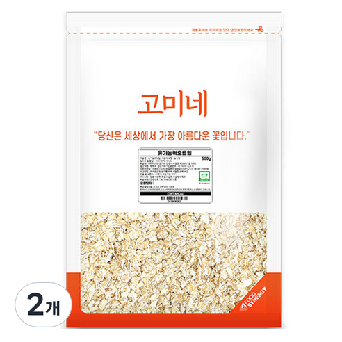 고미네 유기농 퀵 오트밀, 500g, 2개