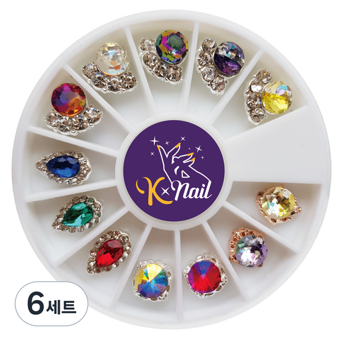 케이네일 컬러 스톤 네일 파츠 세트 012, 12, 6세트