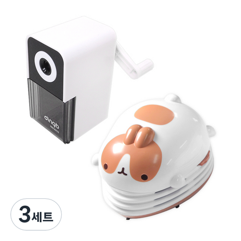 2단계 심조절 연필깎이 + 몰랑이 미니 청소기, 랜덤발송(연필깎이), 미니청소기(갈색몰랑이), 3세트