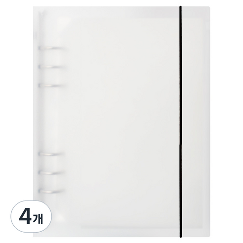 리코즈 A5 하드바인더 커버 6공, 반투명, 4개