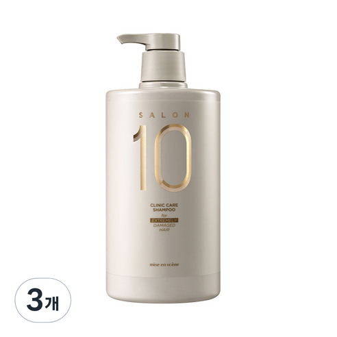 미쟝센 살롱 10 단백질 샴푸 극손상모발용, 990ml, 3개