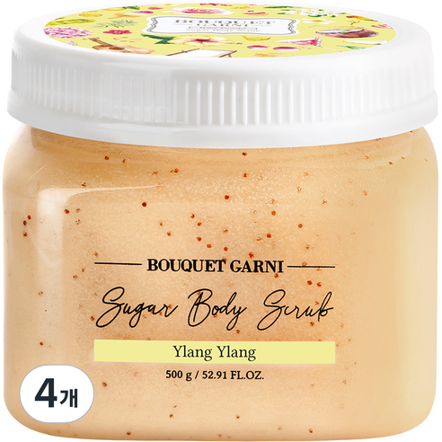부케가르니 슈가 바디스크럽 일랑일랑, 500g, 4개
