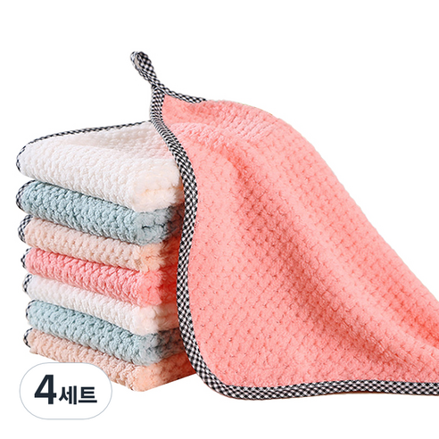 올웨일리 다용도 극세사 주방 타월 행주 4종 x 2p 세트 TSP1547, 4세트