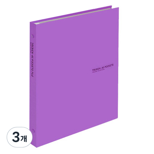 드림산업 트레비엥 합지 파일 40매입, 보라, 3개