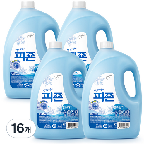 피죤 레귤러 섬유유연제 블루비앙카 본품, 4210ml, 16개
