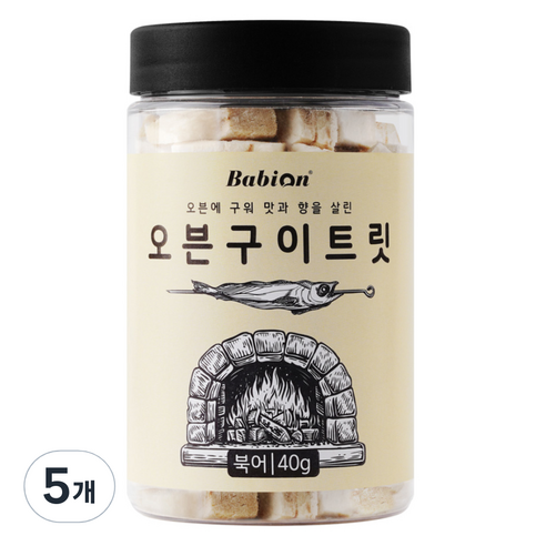 바비온 반려동물 오븐구이 트릿, 북어, 40g, 5개