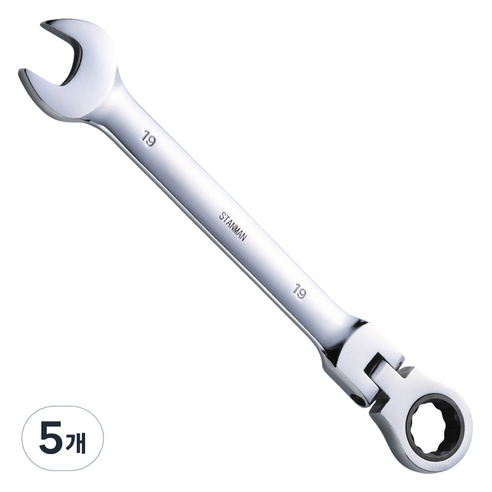 스탠맨 플렉시블 라쳇 렌치 스패너 19mm, 5개