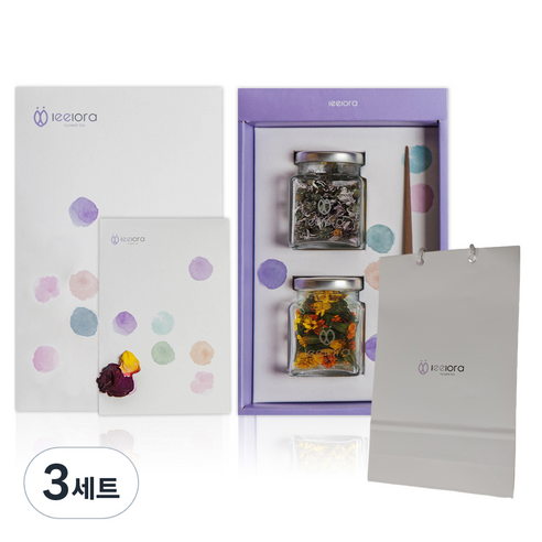 리로라 꽃차 선물세트 + 쇼핑백, 메리골드 10g + 구절초 9g, 3세트
