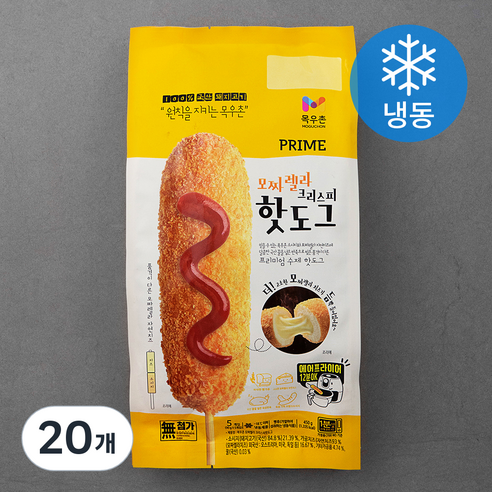 목우촌 프라임 모짜렐라 크리스피 핫도그 (냉동), 90g, 5개입, 4개