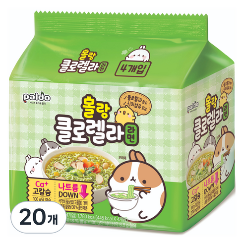 팔도 몰랑 클로렐라 라면 105g, 20개