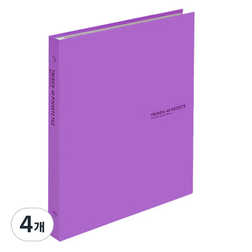 드림산업 트레비엥 합지 파일 40매입, 보라, 4개