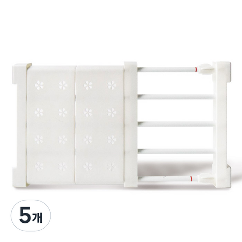 마켓플랜 압축 폭조절 선반, 화이트, 5개